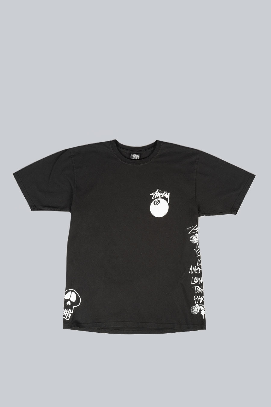 STUSSY TEST STRIKE PIG. DYED TEE BLACK