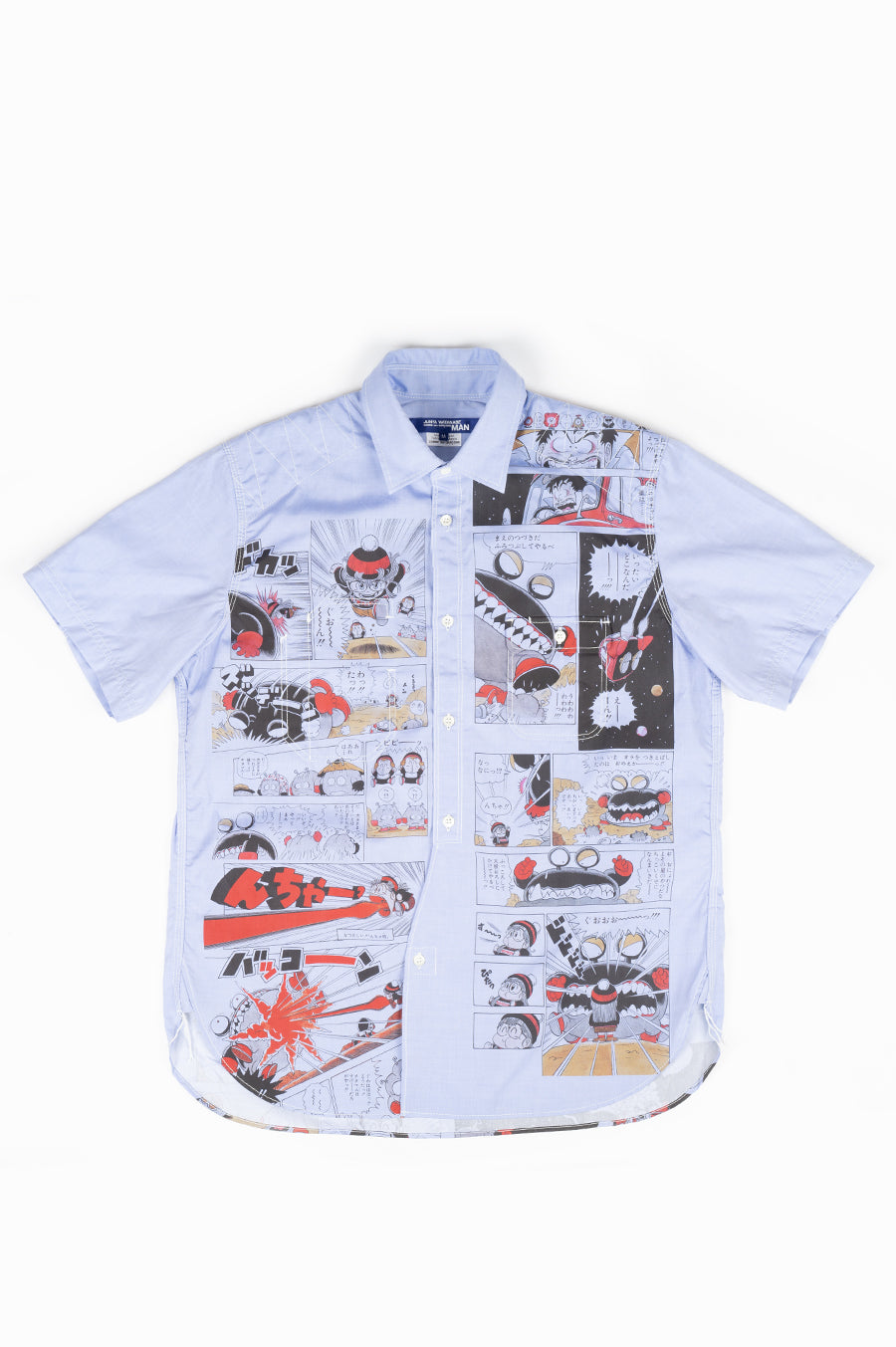 JUNYA WATANABE MAN X AKIRA TORIYAMA SS BUTTON SHIRT BLUE