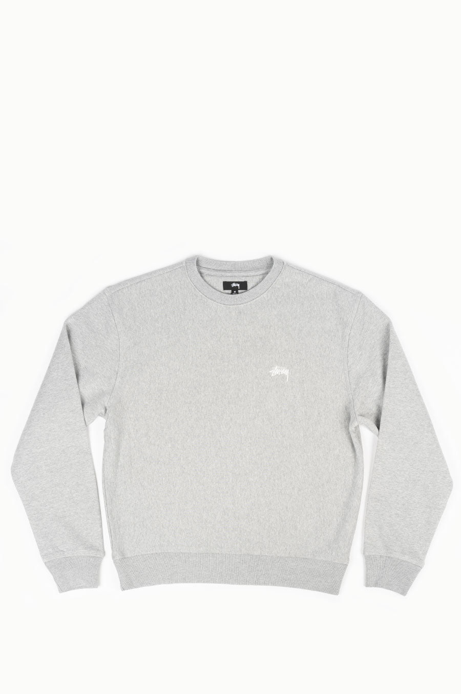 STUSSY STOCK LOGO CREW GREY HEATHER