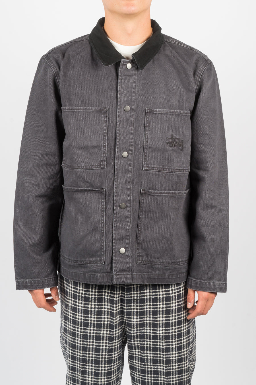 STUSSY HEAVY WASH CHORE JACKET GREY