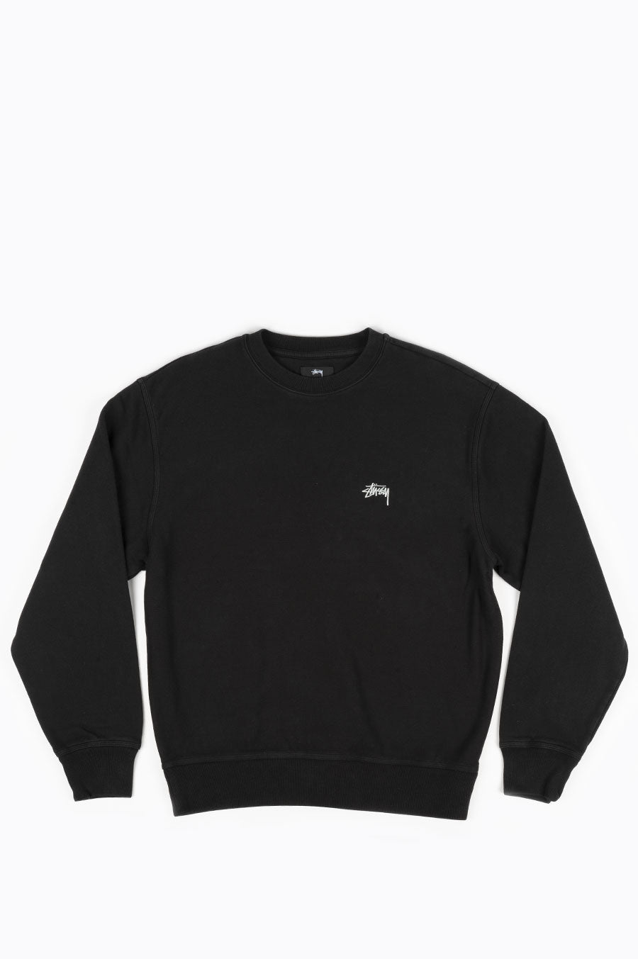 STUSSY STOCK LOGO CREW BLACK