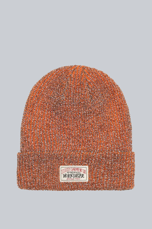 STUSSY CUFF BEANIE REFLECTIVE ORANGE