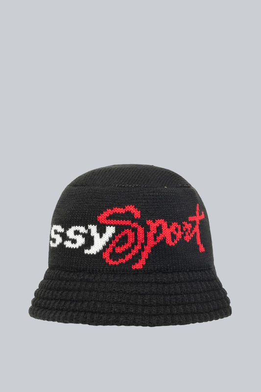 STUSSY SPORT KNIT BUCKET BLACK