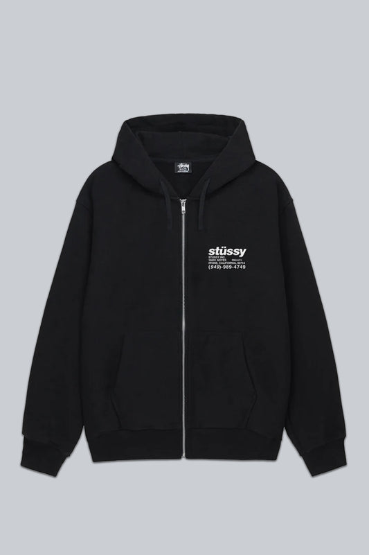 STUSSY DNA ZIP HOODIE BLACK