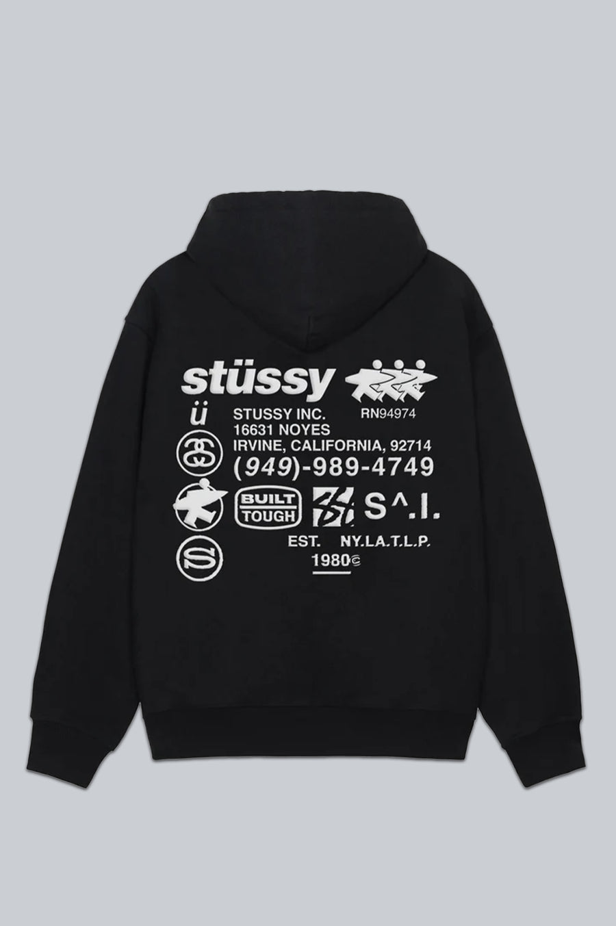 STUSSY DNA ZIP HOODIE BLACK