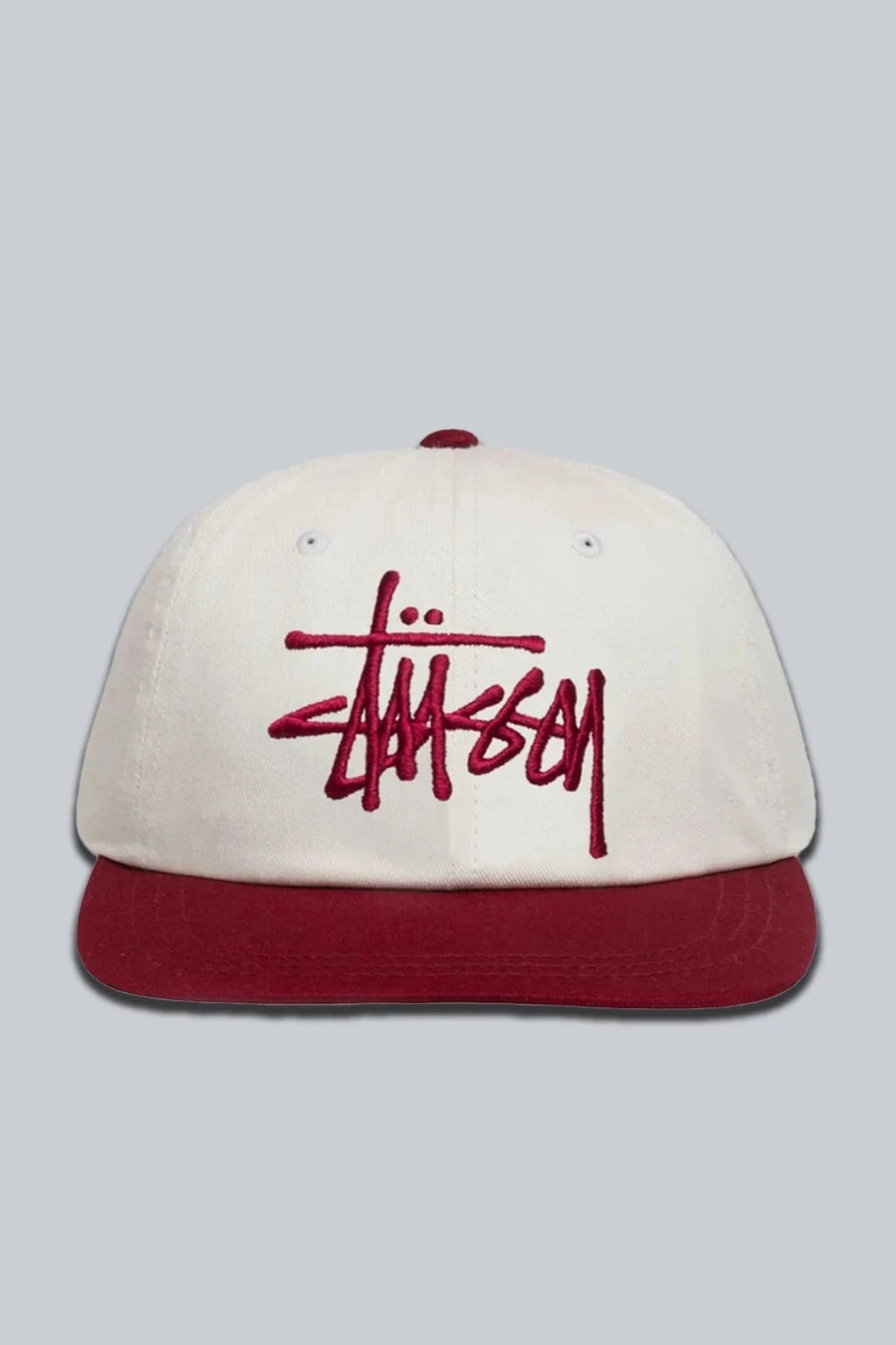 STUSSY LOW PROFILE BIG BASIC TRUCKER CAP NATURAL WINE