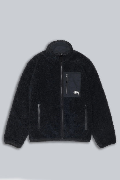 STUSSY SHERPA REVERSIBLE JACKET BLACK