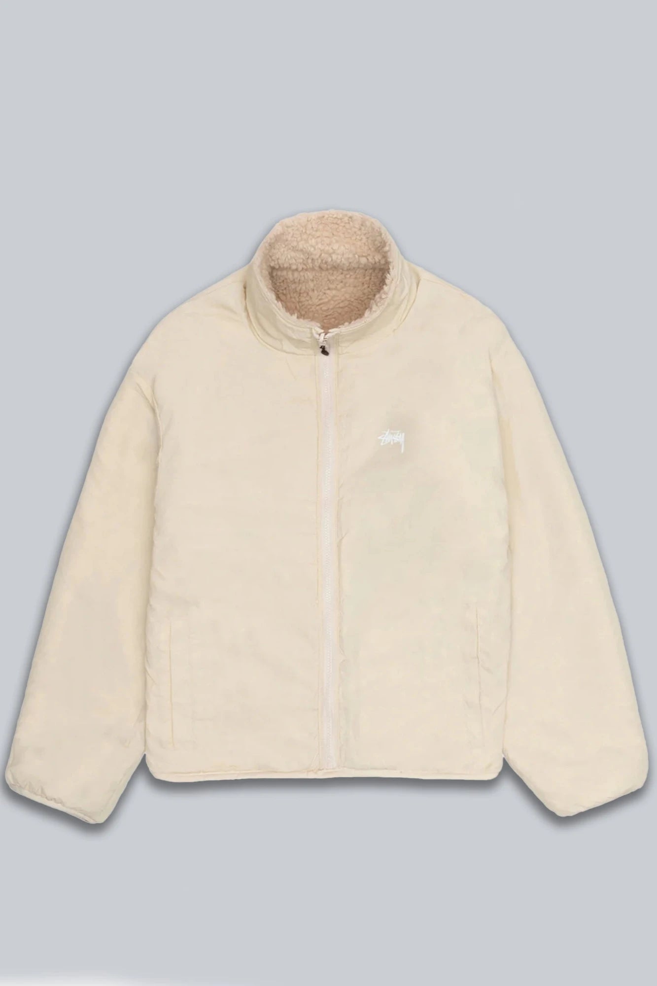 STUSSY SHERPA REVERSIBLE JACKET NATURAL