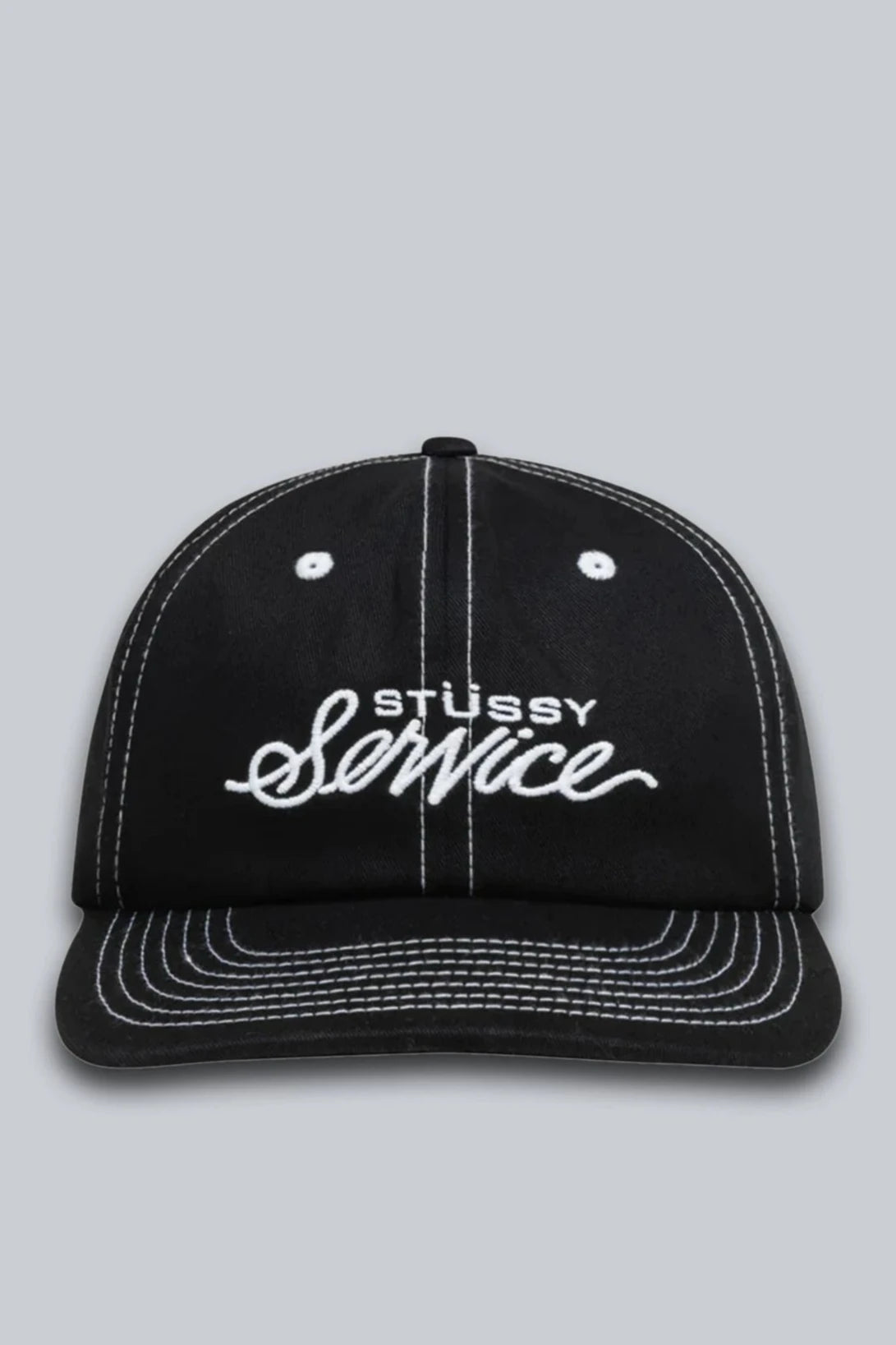 STUSSY MID DEPTH SERVICE STRAPBACK TRUE BLACK