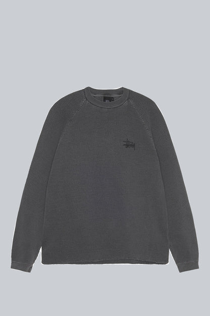 STUSSY RAGLAN THERMAL LONGSLEEVE WASHED BLACK