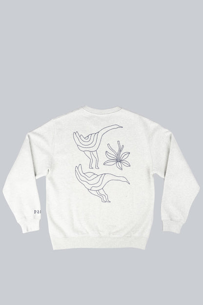 PARRA DUCK ATTACK CREW NECK SWEATSHIRT HEATHER GREY