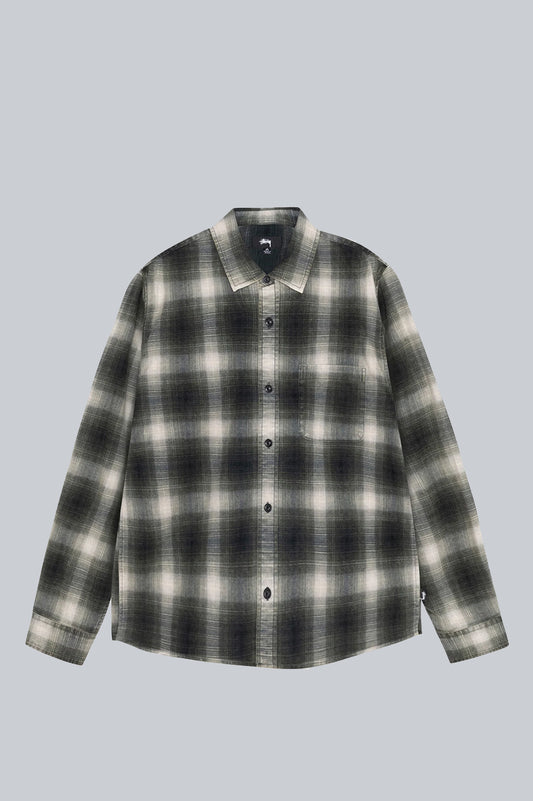 STUSSY ROCCO PLAID SHIRT GREY