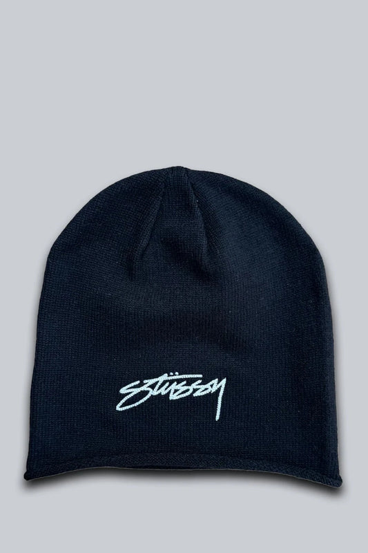 STUSSY ROLLED EDGE SKULLCAP BLACK