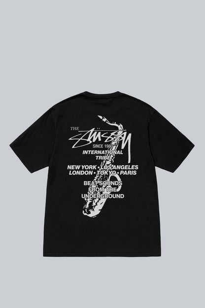 STUSSY BEAT SOUNDS PIG DYED TEE BLACK