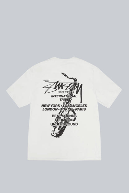 STUSSY BEAT SOUNDS PIG DYED TEE NATURAL