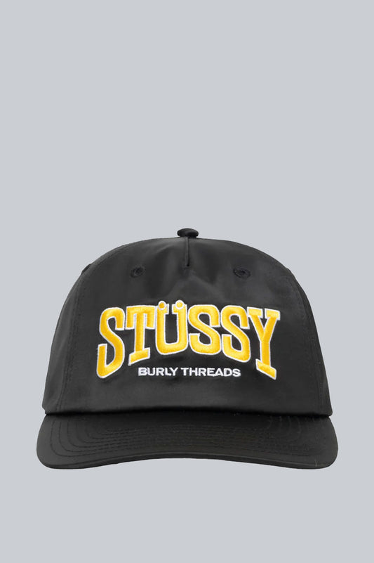 STUSSY MID DEPTH BURLY THREADS CAP BLACK