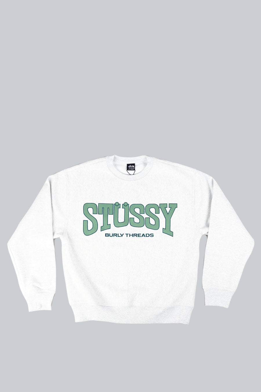 STUSSY BURLY THREADS CREWNECK ASH HEATHER