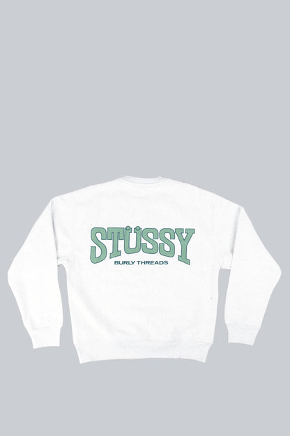 STUSSY BURLY THREADS CREWNECK ASH HEATHER