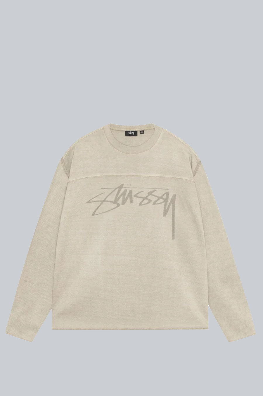 STUSSY FOOTBALL CREW PIGMENT DYED SAND