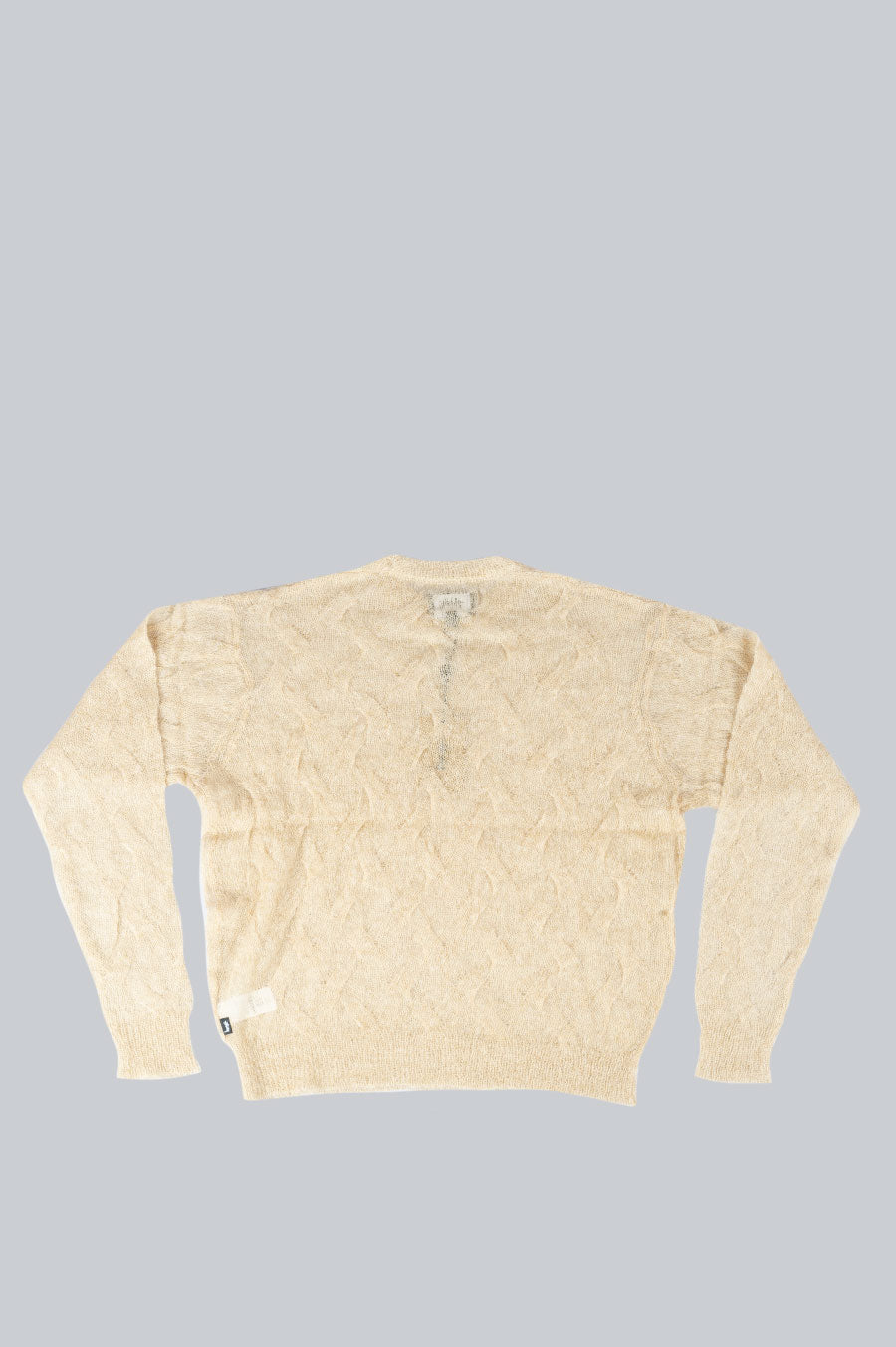 STUSSY LOOSE KNIT CROSS CABLE SWEATER SAND