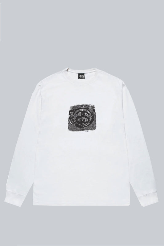 STUSSY MONO LS TEE WHITE