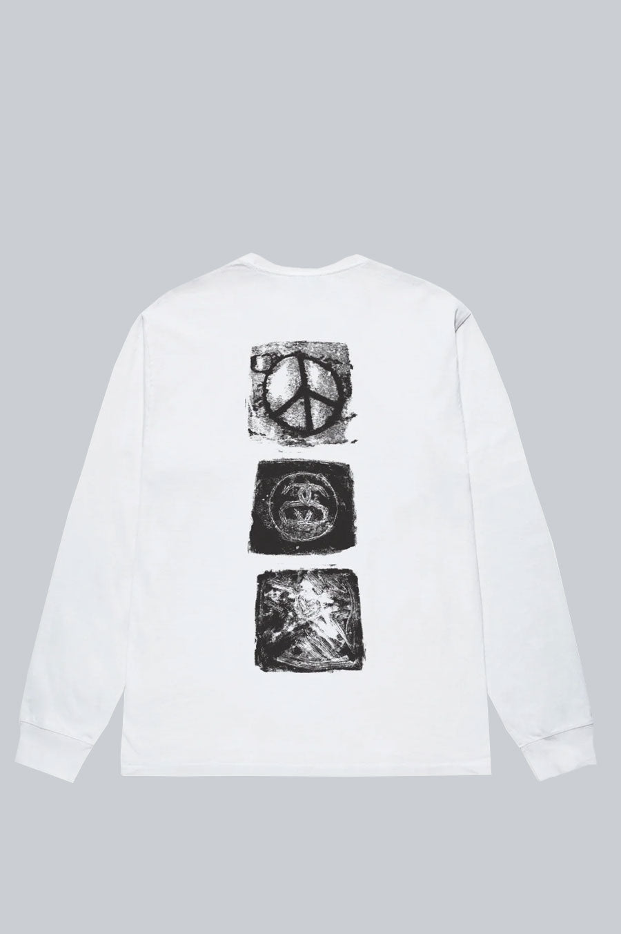 STUSSY MONO LS TEE WHITE