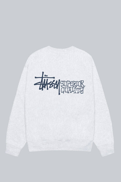 STUSSY SUPERIOR QUALITY CREW ASH HEATHER