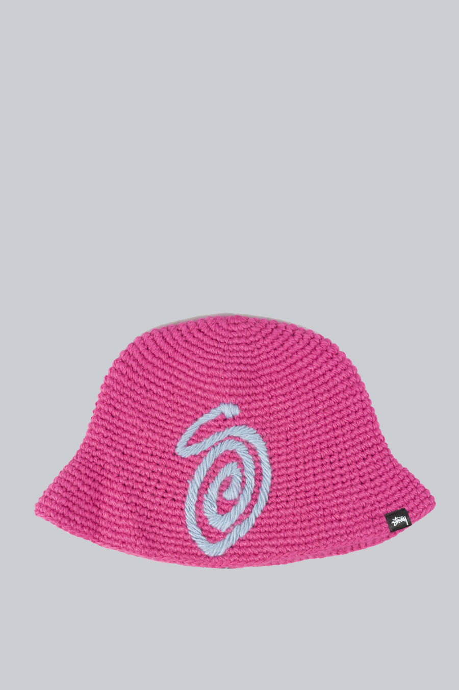 STUSSY SWIRLY S KNIT BUCKET HAT BERRY