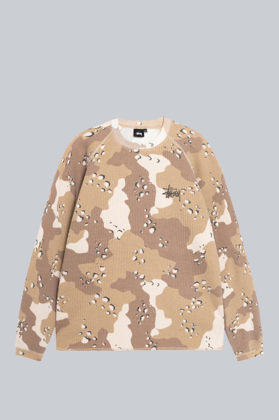 STUSSY RAGLAN THERMAL LONGSLEEVE DESERT CAMO