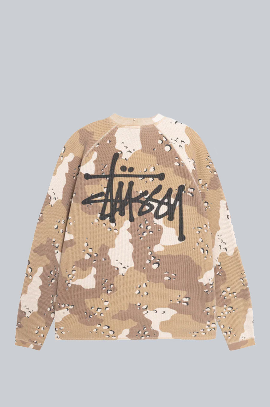 STUSSY RAGLAN THERMAL LONGSLEEVE DESERT CAMO