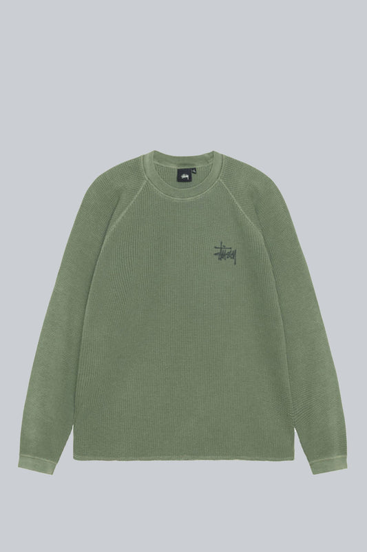 STUSSY RAGLAN THERMAL LONGSLEEVE PINE