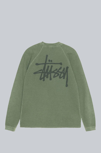 STUSSY RAGLAN THERMAL LONGSLEEVE PINE