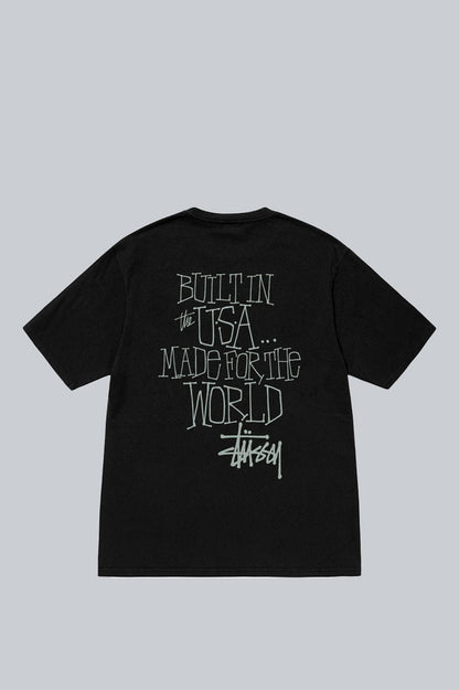 STUSSY BUILT IN USA PIG DYED TEE BLACK