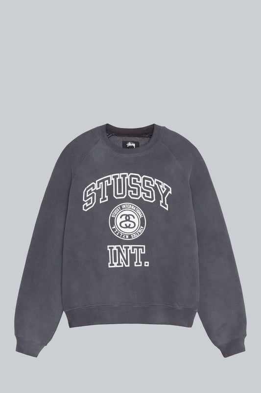 STUSSY OVERLOCK VARSITY RAGLAN WASHED BLACK