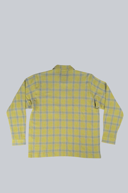 STUSSY ZIP SHIRT TWISTED YARN PLAID GREEN