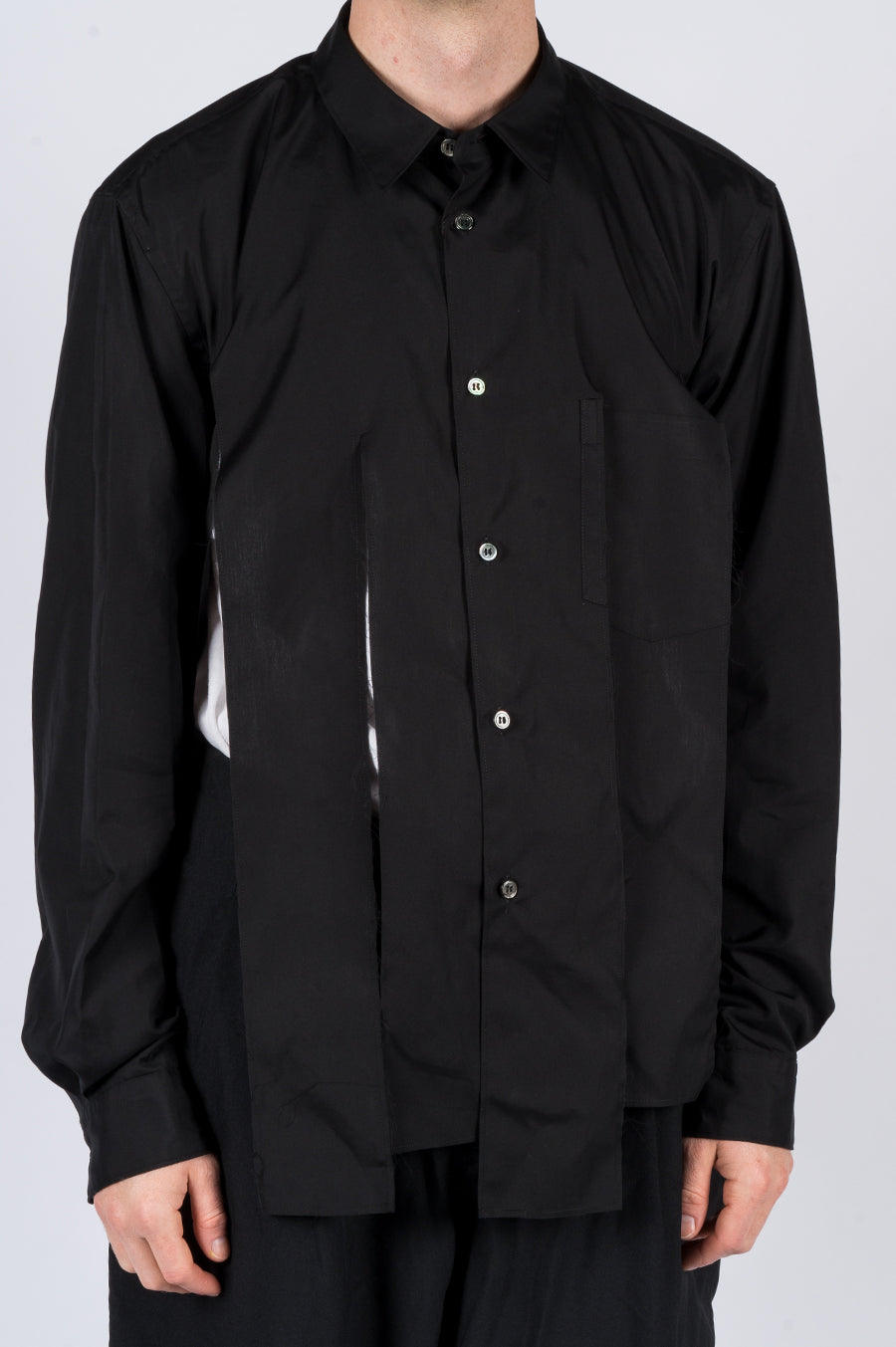Comme des Garçons Homme Plus asymmetric cotton shirt - Black