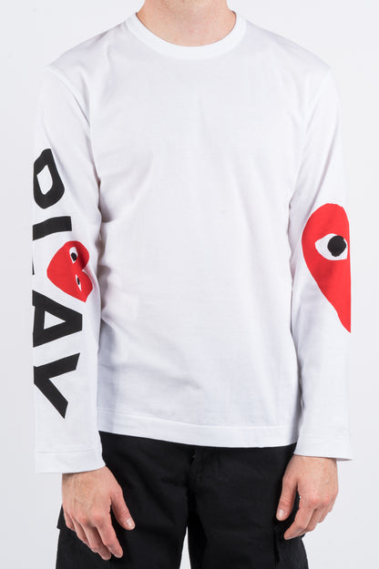 PLAY HEART PRINTED LS COMME OVERSIZED DES – SLEEVE GARCONS BLENDS WHITE