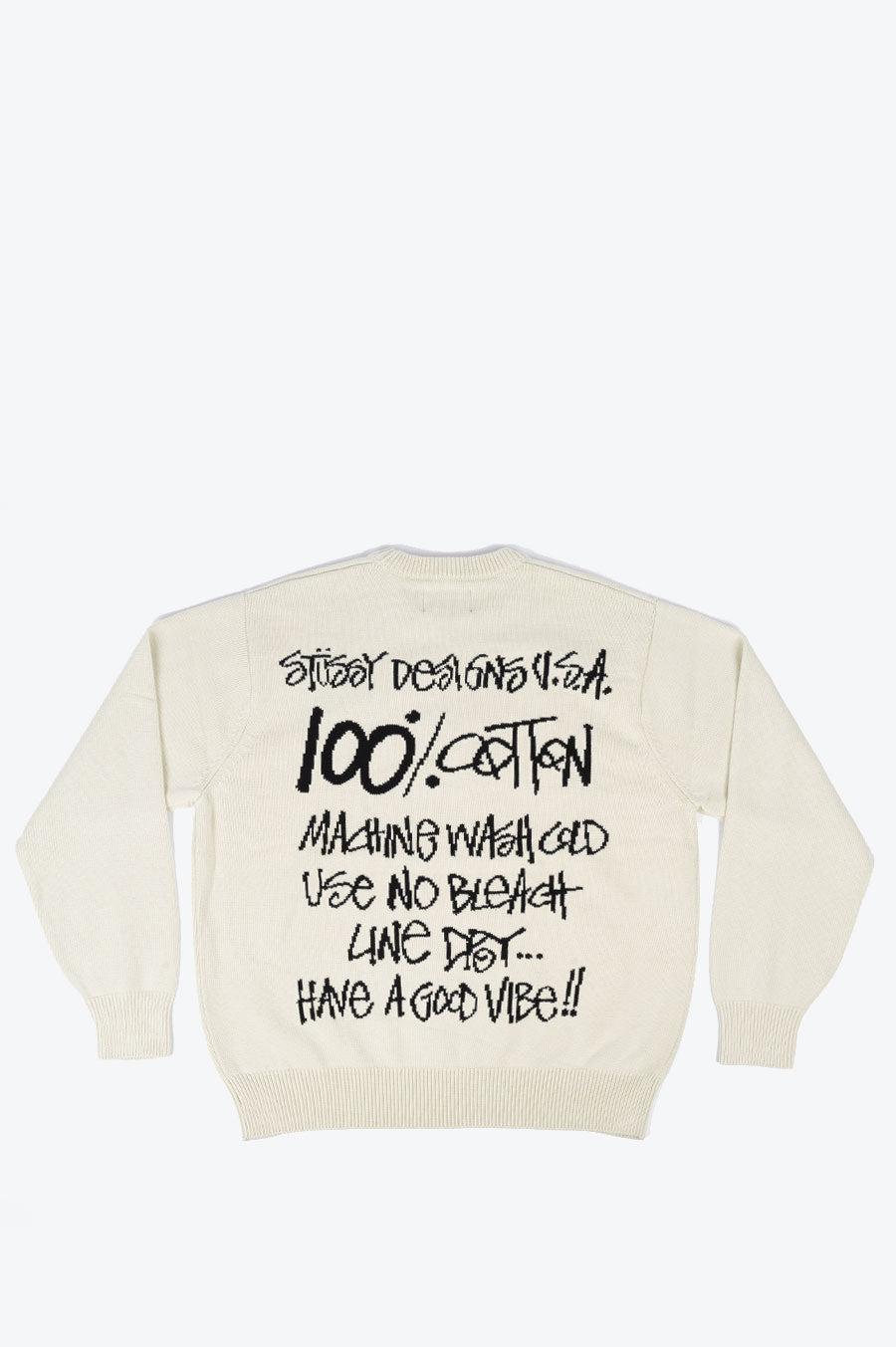 STUSSY CARE LABEL SWEATER NATURAL – BLENDS