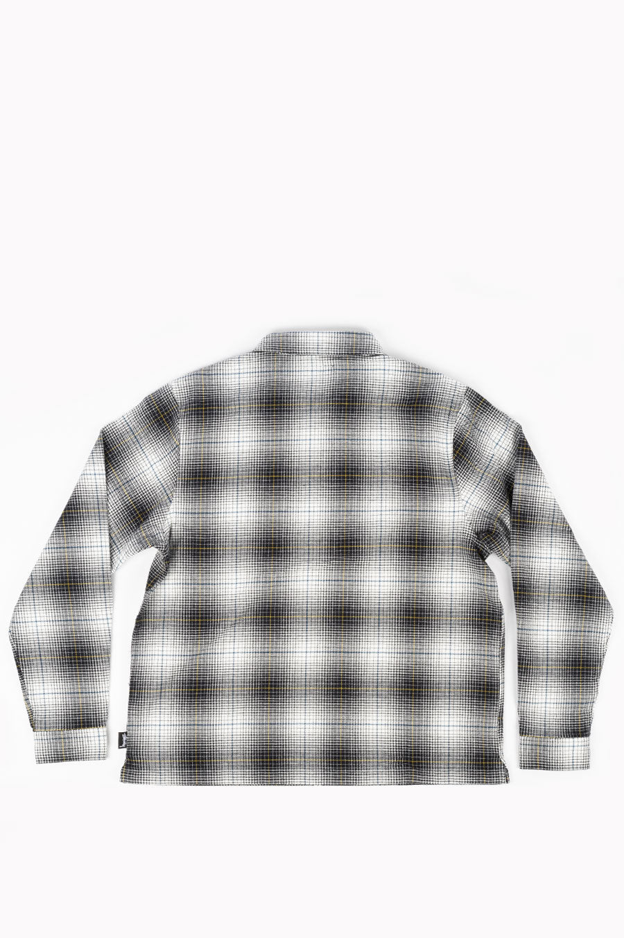 STUSSY PAUL SHADOW PLAID ZIP SHIRT BLACK