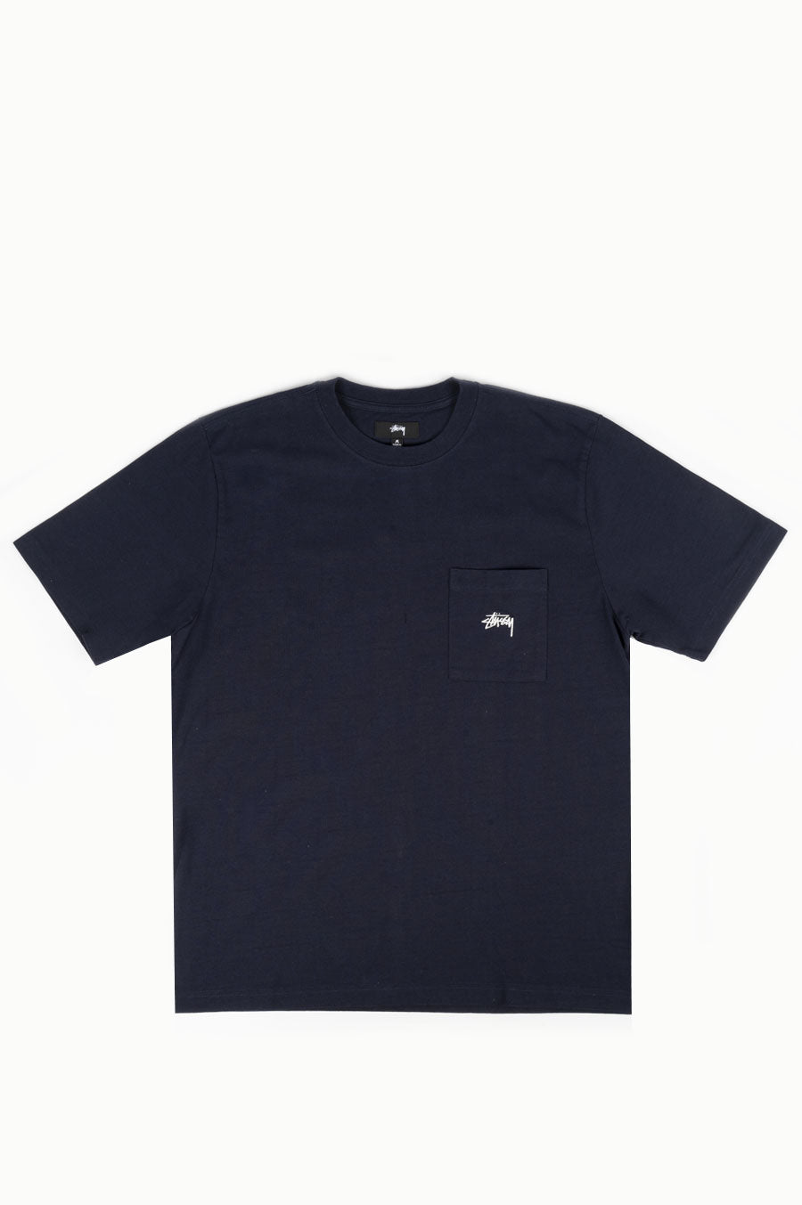 STUSSY STOCK LOGO SS POCKET CREW NAVY