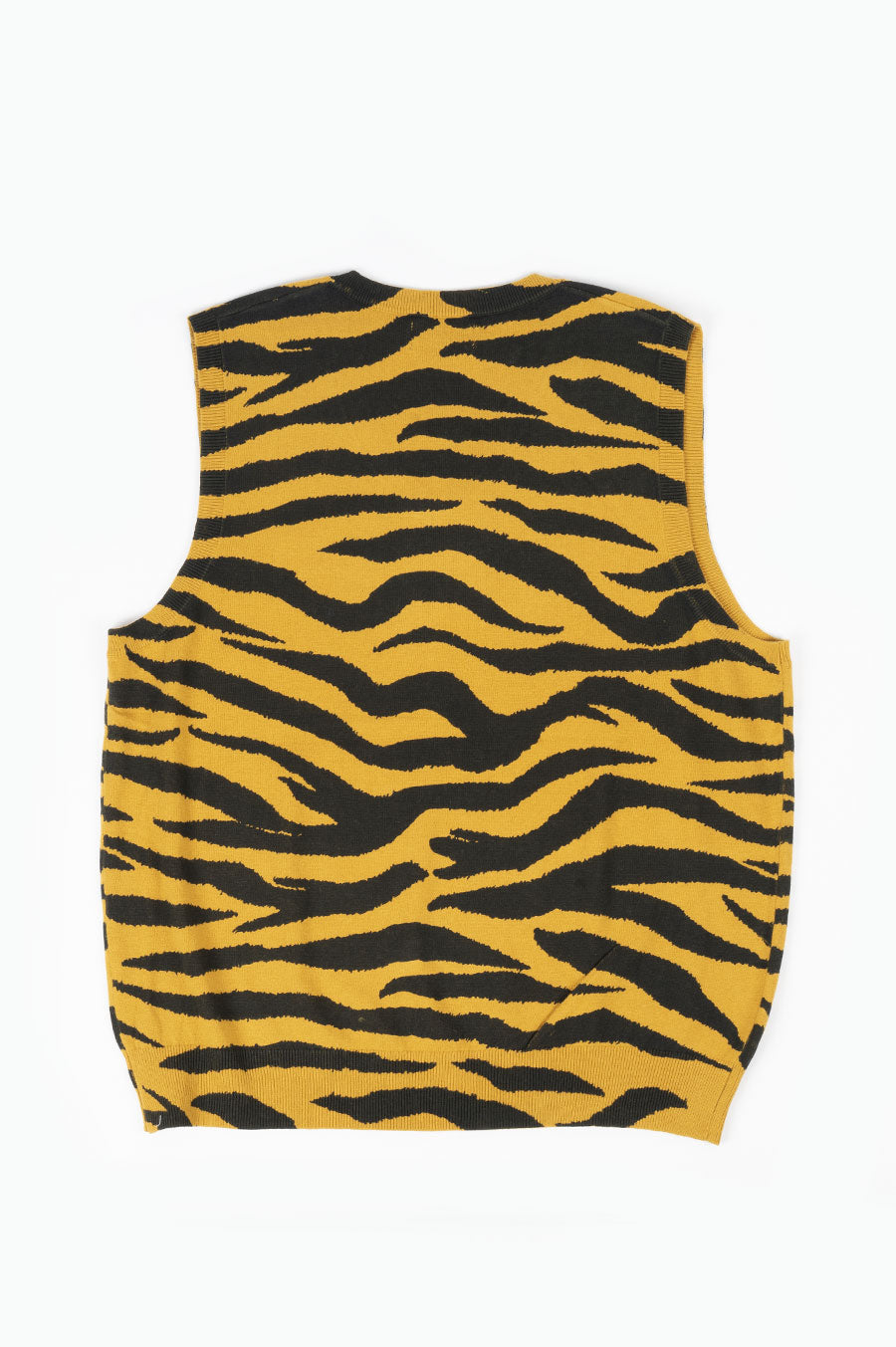 STUSSY TIGER PRINTED SWEATER VEST MUSTARD – BLENDS